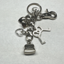 Kathy Van Zeeland Hearts Faux Crystal Keys Keychain Clip On - $12.15