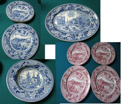 Johnson Bros Historical Chicago, N Y, Boston Soup Dinner Plates Oval Tray Pick - $80.18+