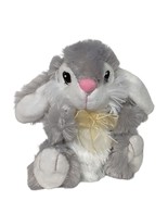 Dan Dee Easter Bunny Gray White Spring Being Bow Plush Stuffed Animal 7.5&quot; - $19.80