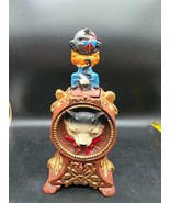 Vintage Cat &amp; Mouse Cast Iron Mechanical Bank Reproduction Book Of Knowl... - $1,235.44 MXN