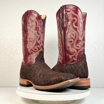 Lane Capitan Mens Cowboy Boots CISCO 10.5 D  Brown Exotic Square Toe Rou... - £251.55 GBP