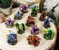 Ebros Medieval Renaissance Set of 12 Miniature Dragon in Different Poses... - £32.04 GBP