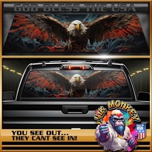 American Bald Eagle Truck Back Window Graphics -&quot;God Bless The USA&quot; - £43.34 GBP+