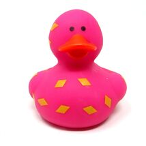 Confetti Party Time Rubber Duck 2 inch Pink Yellow Duckie Collect Jeep C... - $8.92