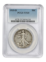 1919-D 50C PCGS VF25 - $611.10