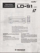 Pioneer LD-S1 Laser Disc Player Owners Manual - $21.24