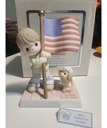 Precious Moments figurine Holding Onto Freedom Double Signed Flag Patrio... - $125.00