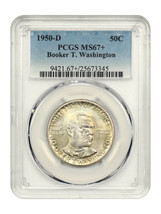 1950-D 50C Booker T. Washington PCGS MS67+ - £4,297.95 GBP