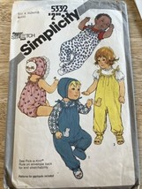 Vintage 1981 Simplicity Sewing Pattern 5332 Size 6 Months UNCUT Romper B... - £14.18 GBP