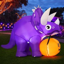 5 Ft Halloween Dinosaur With Pumpkin Inflatable Outdoor Decorations, Hal... - $50.99