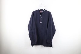 Vtg 90s Chaps Ralph Lauren Mens XL Faded Spell Out Ribbed Knit Henley T-Shirt - £35.57 GBP