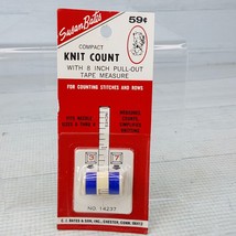 Vintage Susan Bates Compact Knit Count 8&quot; Pull Out Tape Measure Sealed USA - £15.39 GBP