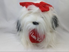 Walmart Sheepdog Plush White Gray Dog 8 Inch I Love You Heart Stuffed Animal Toy - $49.95