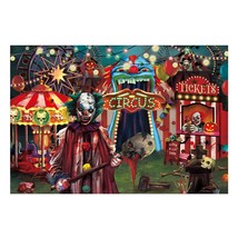 7X5Ft Halloween Evil Circus Theme Backdrop For Photography Clown Creepy Carnival - £27.33 GBP