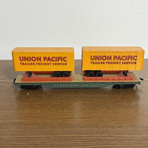 VINTAGE TYCO HO Piggyback Flat Train Car 369-D &amp; 2 Union Pacific Freight... - £13.00 GBP