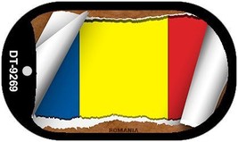 Romania Flag Scroll Metal Novelty Dog Tag Necklace DT-9269 - £12.50 GBP