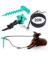 Dog Tie Out Cable Stake 20ft for Dogs Up to 110lbs Camping Training Playing - $18.68