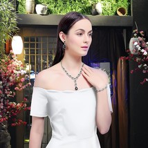 3 4 Pieces Wedding Jewelry Sets for Women Girls Evening Costume Jewelry Shiny Rh - £24.95 GBP
