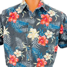 Lee Hawaiian Aloha L Shirt Hibiscus Flowers Palm Leaves Tropical - £39.53 GBP