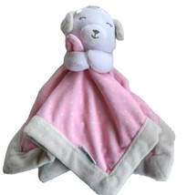 Carter&#39;s Puppy Dog Plush Lovey Security Blanket Pink White Gray Polka Dots Girl - £9.95 GBP