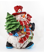 Christmas &#39;Patches the Snowman&#39; Cookie Jar Large Ceramic Home Interiors ... - £28.30 GBP