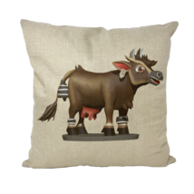 CG Dark Brown Cow Throw Pillows - £16.08 GBP