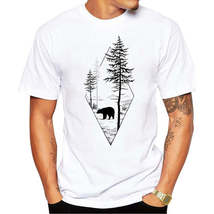 Forest Bear Man T Shirt Short Sleeve Casual - $10.65+
