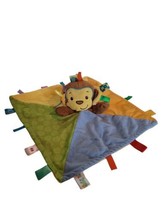 Taggies Monkey Patchkin Pals Plush Security Blanket Lovey Blankie 14&quot; - £9.45 GBP