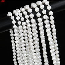 66FT White/Ivory ABS Plastic 6mm Faux Pearl Beads Strands Wedding Garland Decor - $16.05