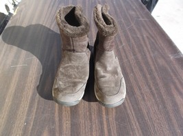 Eslala Brown Zip Up Women&#39;s Ankle Boots 7.5M 7 1/2 Medium Faux Fur Trim ... - £12.29 GBP