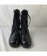 Vtg RO-SEARCH 1980s 90s BLACK LEATHER LACE UP MILITARY BOOTS Sz 8 R jung... - £97.63 GBP
