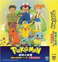 Anime DVD Pokemon Season 1- 5 Full Collection Box Set English Dubbed - £38.71 GBP