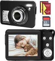 Digital Camera For Kids, 2.7K Digital Camera For Teens, Boys And Girls,, Black - £40.95 GBP