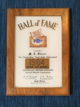 Vtg 1964 Chevrolet Truck Sales Hall of Fame Glass Wood Sign Impala Nova Plaque - £68.43 GBP