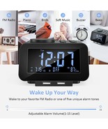 Digital Alarm Clock Radio - 0-100% Dimmer, Dual Alarm with Weekday/Weeke... - £39.26 GBP