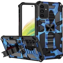 For Samsung A54 Machine Design Magnetic Kickstand Case Cover - Camo Blue - £6.84 GBP