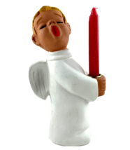 Choir Boy Angel Candleholder Papier Mache Hand Painted Made in Japan 6 i... - £17.34 GBP