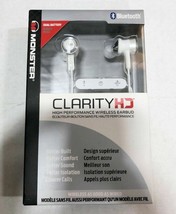 NEW Monster Clarity HD High Performance Wireless In-Ear Headphones White Earbuds - £30.03 GBP