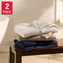 Bleeker &amp; Main Waffle Bath Towel 2-piece Set - £25.21 GBP