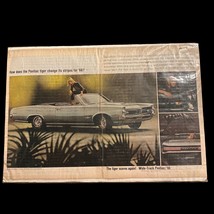 1966 Pontiac GTO Convertible Centerfold Vintage Original Print Ad 16&quot; x 11&quot; - $12.19