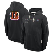 New Mens Bengals 2025 Crucial Catch Beat Cancer Sideline Hoodie - Black - $69.90