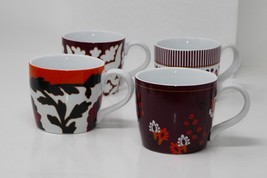 Colorful Multi Design Coffee Tea Mug Cups ~ Set of 4 - £17.29 GBP