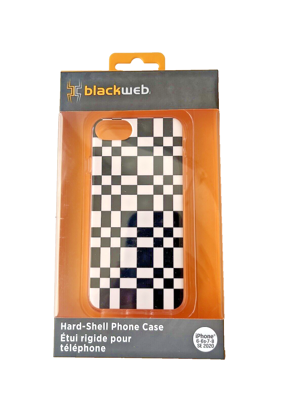 Blackweb Hard-Shell Phone Case for iPhone 6-6s-7-8-SE 2020 Black &amp; White... - $5.94