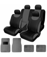 For Nissan New Black and Grey Flat Cloth Car Truck Seat Covers Carpet Ma... - £32.29 GBP