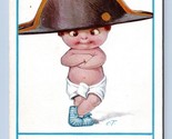 Comic Baby Dressed as Napoleon Crossed Eyes Artist Signed CT UNP DB Post... - £8.70 GBP