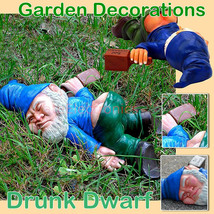 Funny Drunk Garden Gnome Patio Ornament Rude Passed Out Statue Figurine ... - £13.38 GBP