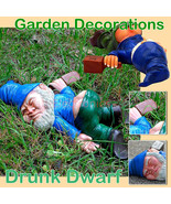 Funny Drunk Garden Gnome Patio Ornament Rude Passed Out Statue Figurine ... - £13.57 GBP