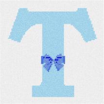 Pepita Needlepoint kit: Letter T Blue Bow, 7&quot; x 7&quot; - £39.31 GBP+