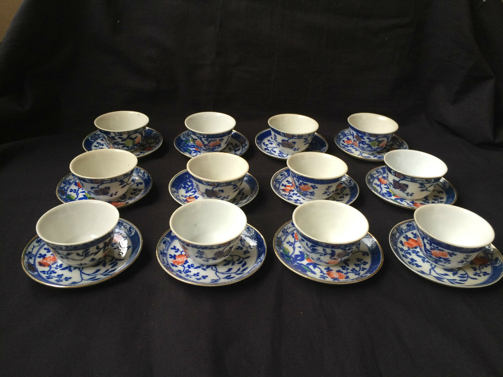 antique porcelain. Set of 16 chinese cups and saucers. Marked - $387.21