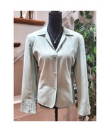 Norton Women&#39;s Blue Rayon Single Breasted Long Sleeve Jacket Blazer Size 10 - $508.49 MXN